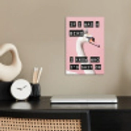 Zwaan - Vogel - Decoratie - Roze poster papier klein -sfeer1