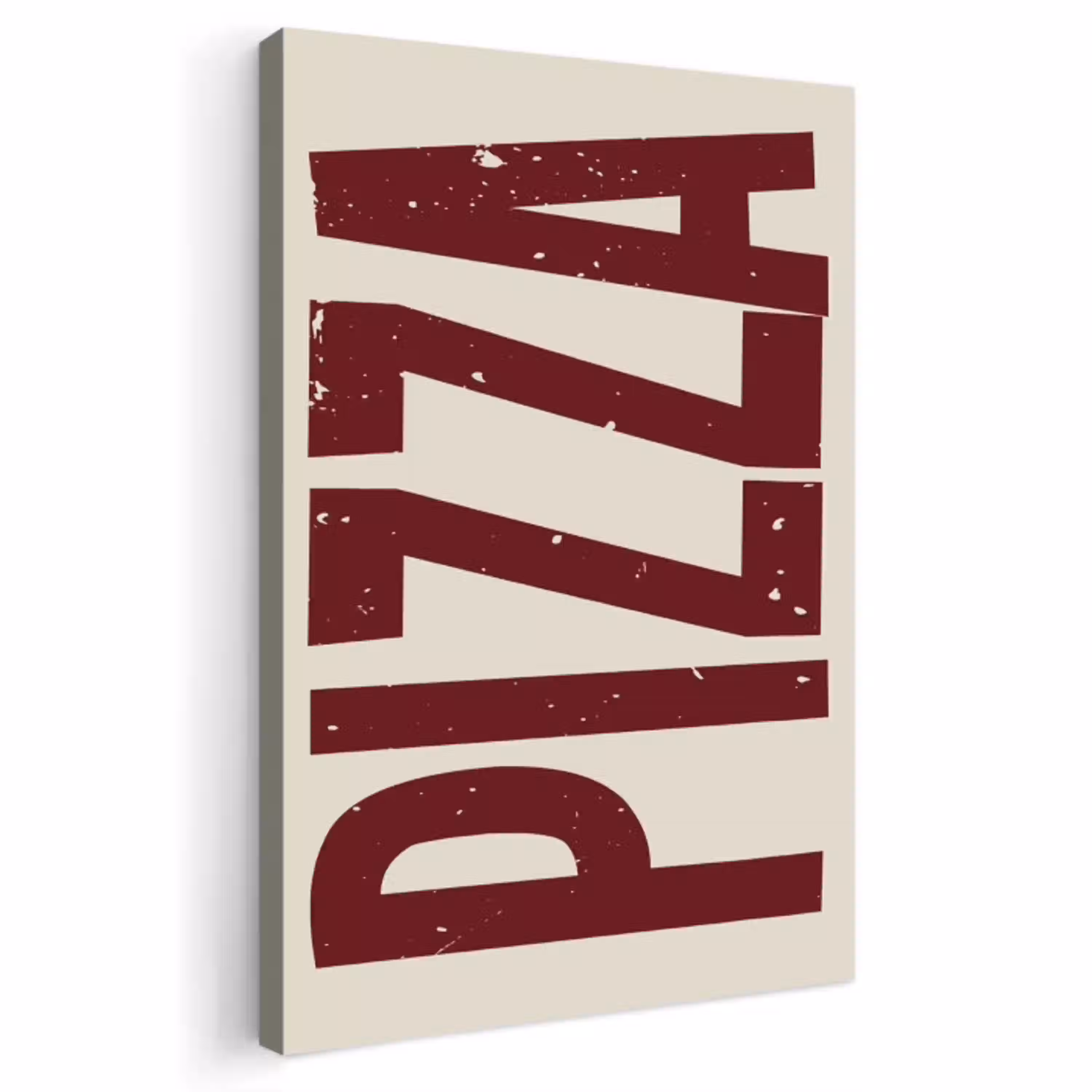 Pizza - Vintage - Decoratie - Japandi Tuinposter op houten frame 2 cm dik klein -3d