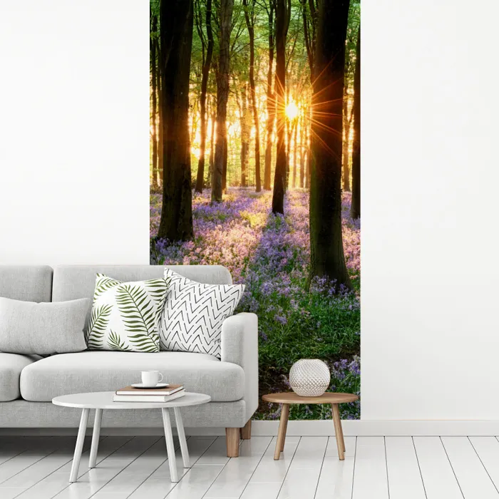 Bos - Bloemen - Lavendel - Zon fotobehang vinyl groot -woonkamer
