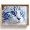 Kat - Patroon - Blauw Dienblad Rechthoek middel -z3d_shopping