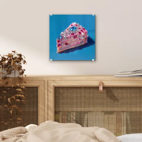 Taart - Edelstenen - Glitters - Roze plexiglas 5mm klein -sfeer4