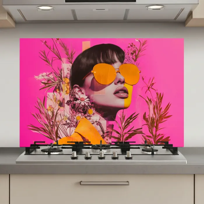 Zonnebril - Oranje - Vrouw - Planten keuken achterwand spatscherm klein -3d_website