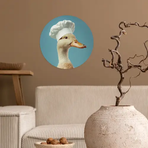 Eend - Koksmuts - Cute - Vogel Wandcirkel behangsticker klein -sfeer1
