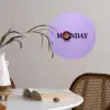 Maandag - Mok - Koffie - Paars Wandcirkel behangsticker klein -sfeer3