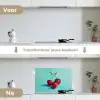 Kersen - Rood - Drie - Geverfd keuken achterwand spatscherm klein -voor_na_NL