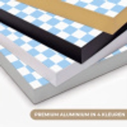 Schaakbord - Klassiek - Blauw Textielframe zwart klein 947 -USP_kleurenNL