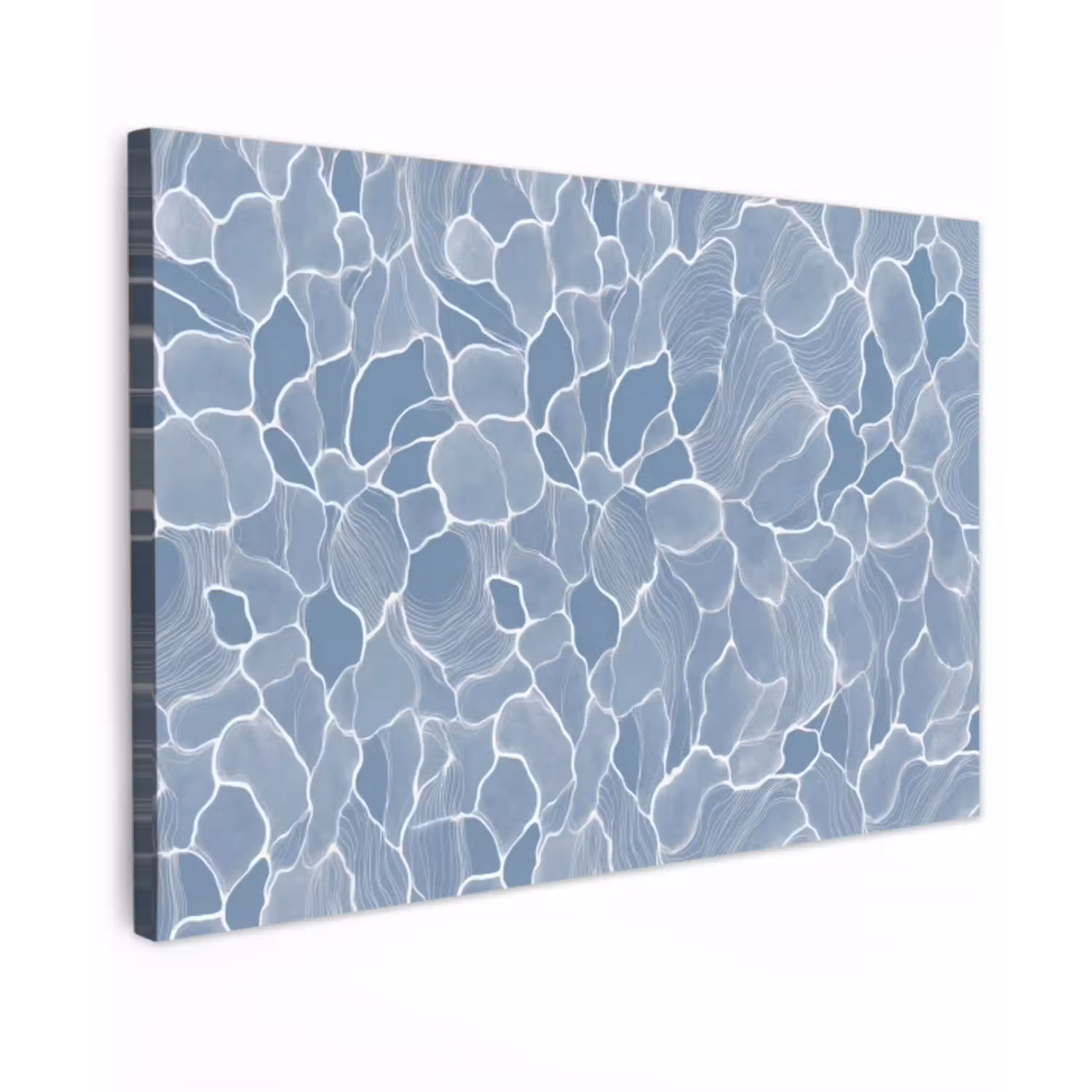 Abstract - Blauw - Bladeren canvas 2cm klein -z3d