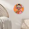 Vlinders - Vrouw - Zonnebril - Kleurrijk Wandcirkel kunststof plaat 5mm dik klein -sfeer5