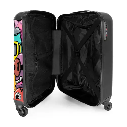 Kleurrijke Monsterparade NBS - Handbagage koffer - Unisex middel -binnenkant