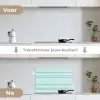 Lijnen - Blauwgroen - Patroon keuken achterwand spatscherm klein 900 -voor_na_NL