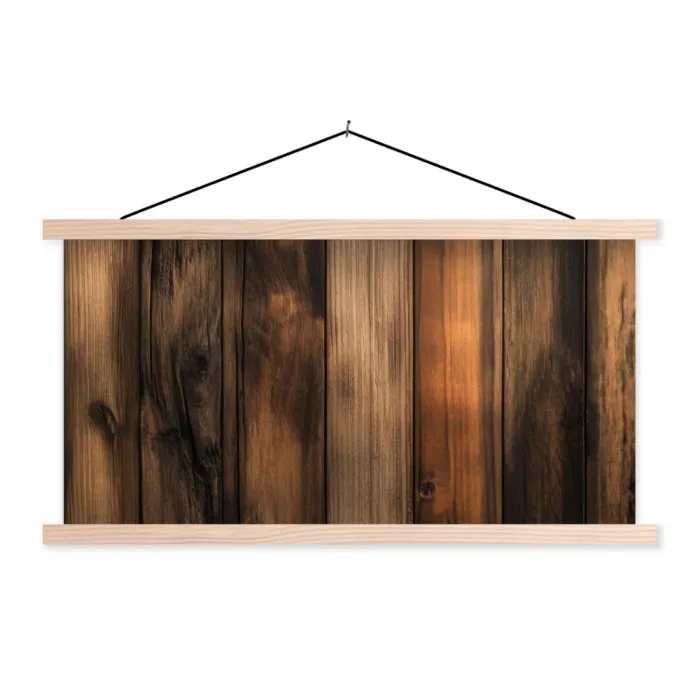 Hout - Rustiek - Donkere Planken textielposter latten blank klein -3d