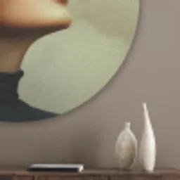 Vrouw - Appels - Rood - Bladeren Akoestische PET Vilt - Rond klein -sfeer5_closeup