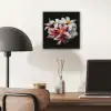 Bloemen - Roze - Zwart - Flora - Botanisch aluminium wit klein -sfeer5