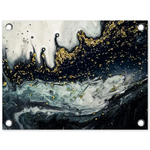 Marmer - Abstract - Goud - Luxe tuinposter los doek klein -3d
