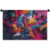 Abstract - Explosie - Neonkleuren Wandkleed katoen klein -zz3d