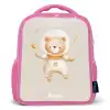 Beige ruimtebeer zweeft tussen sterren Kinderrugzak - Roze middel -3d