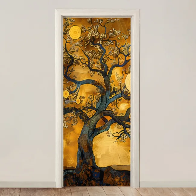 Deursticker - Boom - Levensboom - Abstract - Goud