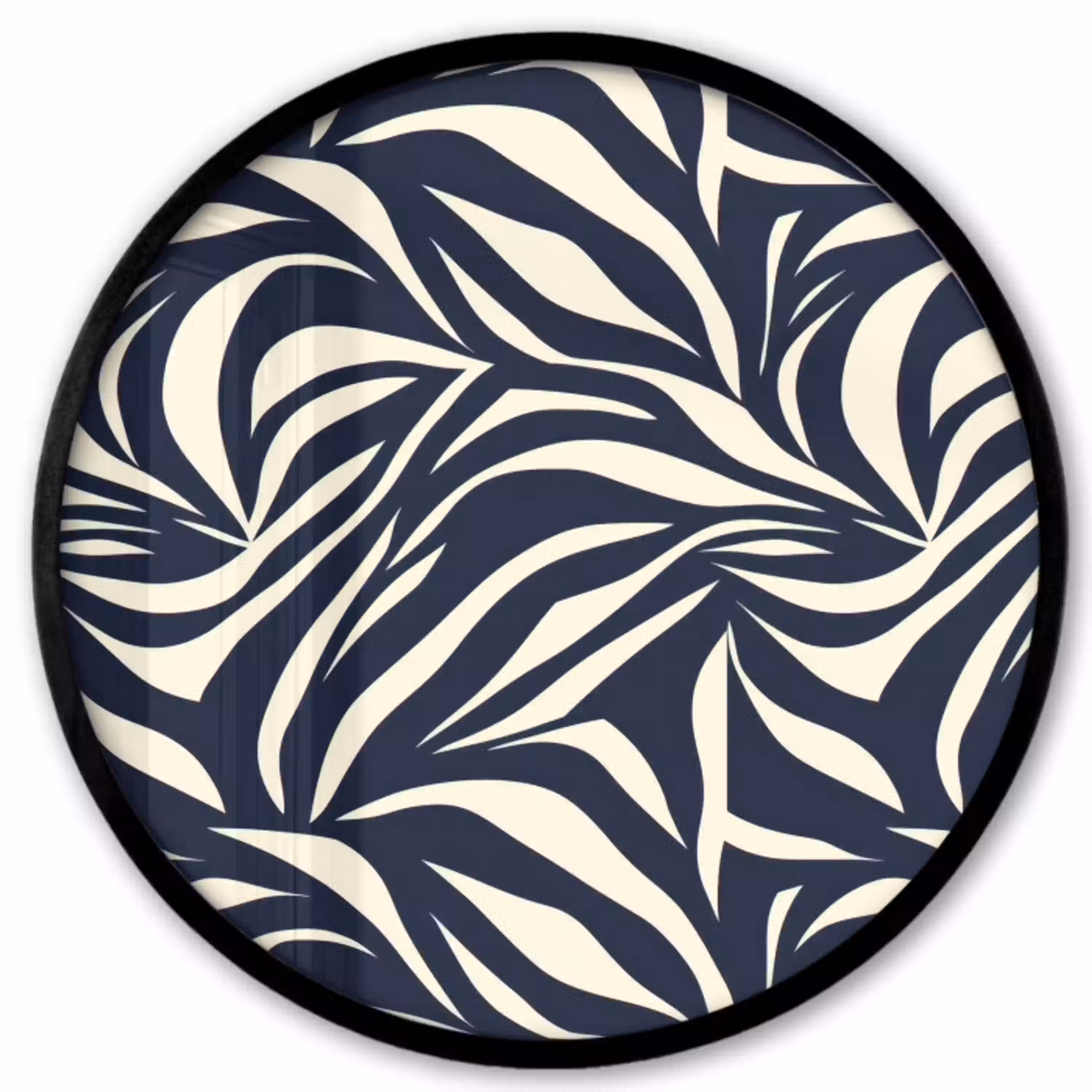 Bladvormen - Blauw - Patroon - Wit Fotolijst rond zonder passe partout klein 856 -3d