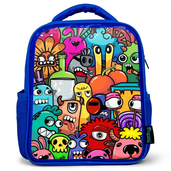 Monster met 1 Oog Kinderrugzak - Blauw middel -3d