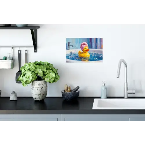 Creatief - Badeend - Kleurrijk Muursticker klein -keuken