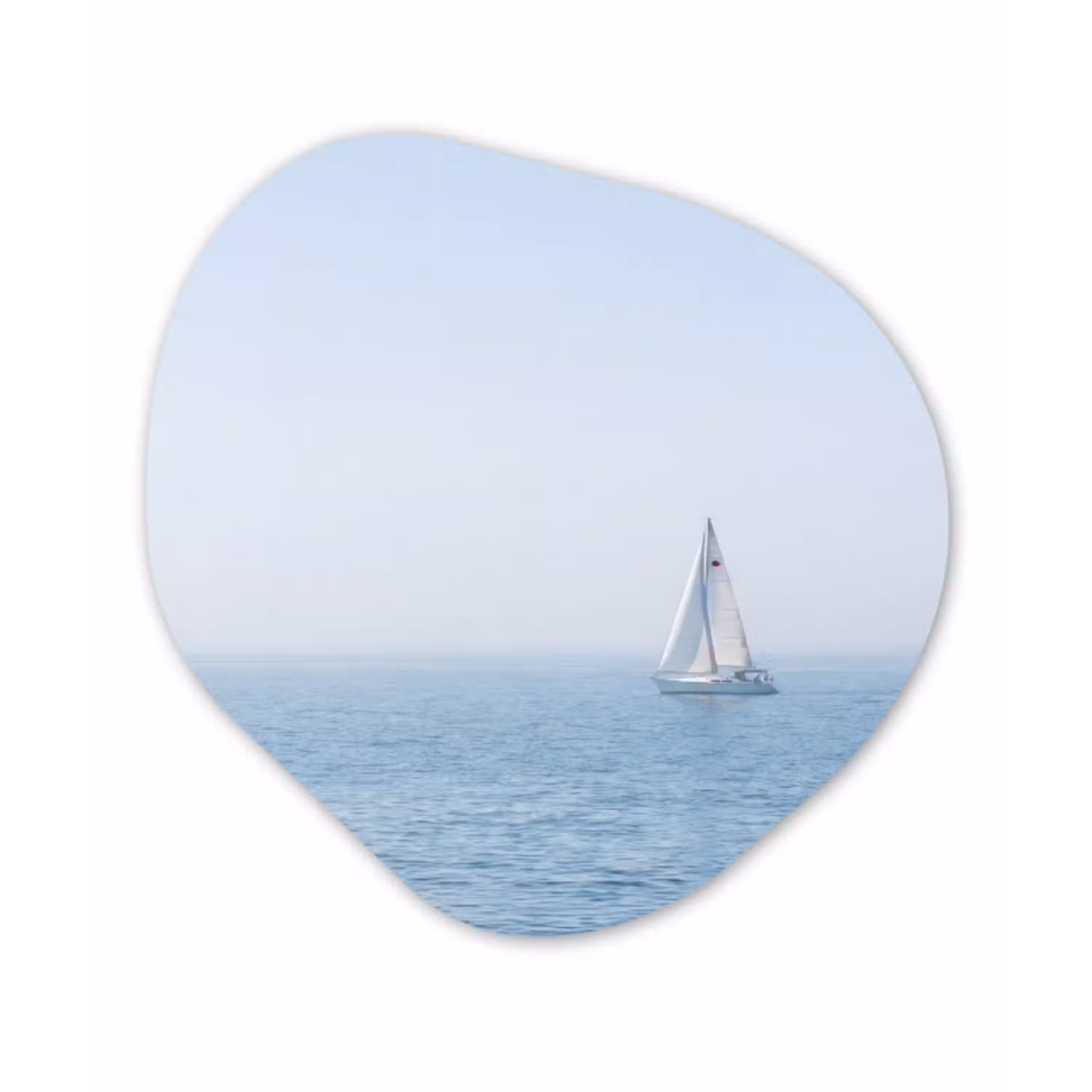Horizon - Zeilboot - Zee Wandcirkel Organisch Aluminium middel -3d