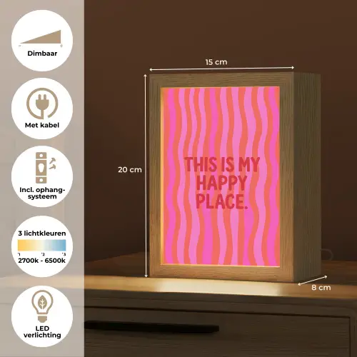 Tekst - Modern - Kleurrijk Light Box met kabel (Tafellamp) klein -USP_NL