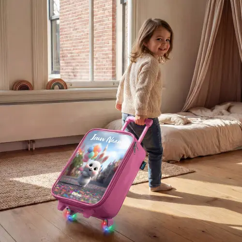 konijn - Ballonnen Kinderkoffer - Roze klein -sfeer1