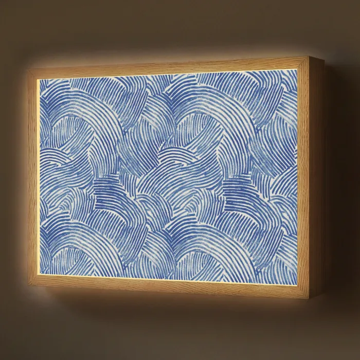 Modern - Abstract - Blauw Light Box met batterij (Wandlamp) middel 907 -z3d_website