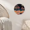 Sterrenhemel - Palmen - Rivier Wandcirkel kunststof plaat 5mm dik klein -sfeer5