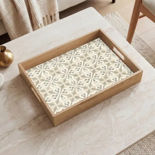 Tegel - Motief - Beige Dienblad Rechthoek middel 911 -sfeer1