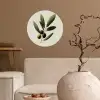 Olijftak - Donkergroen - Olijven Wandcirkel behangsticker klein -sfeer1