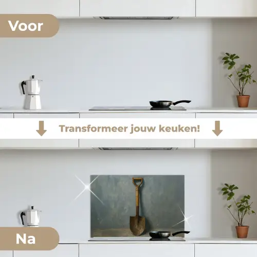 Schep - Gereedschap - Schilderij keuken achterwand spatscherm klein -voor_na_NL