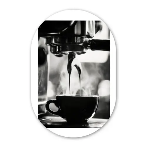 Coffee - Espresso - Koffiemachine - Kop Wandcirkel Ovaal Glas middel -3d
