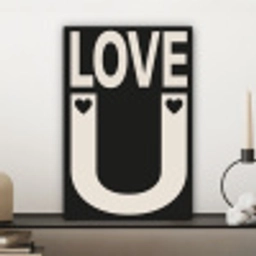 Love - Zwart - Minimalistisch canvas 2cm klein -sfeer6