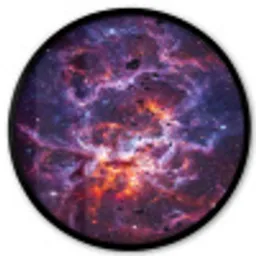 Space - Stars - Abstract - Colorful Fotolijst rond zonder passe partout klein -3d
