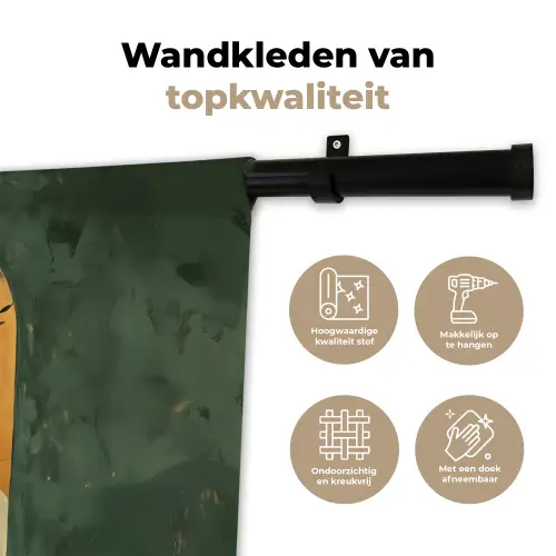 Plant - Bloemen - Wit Wandkleed katoen klein -sfeer2