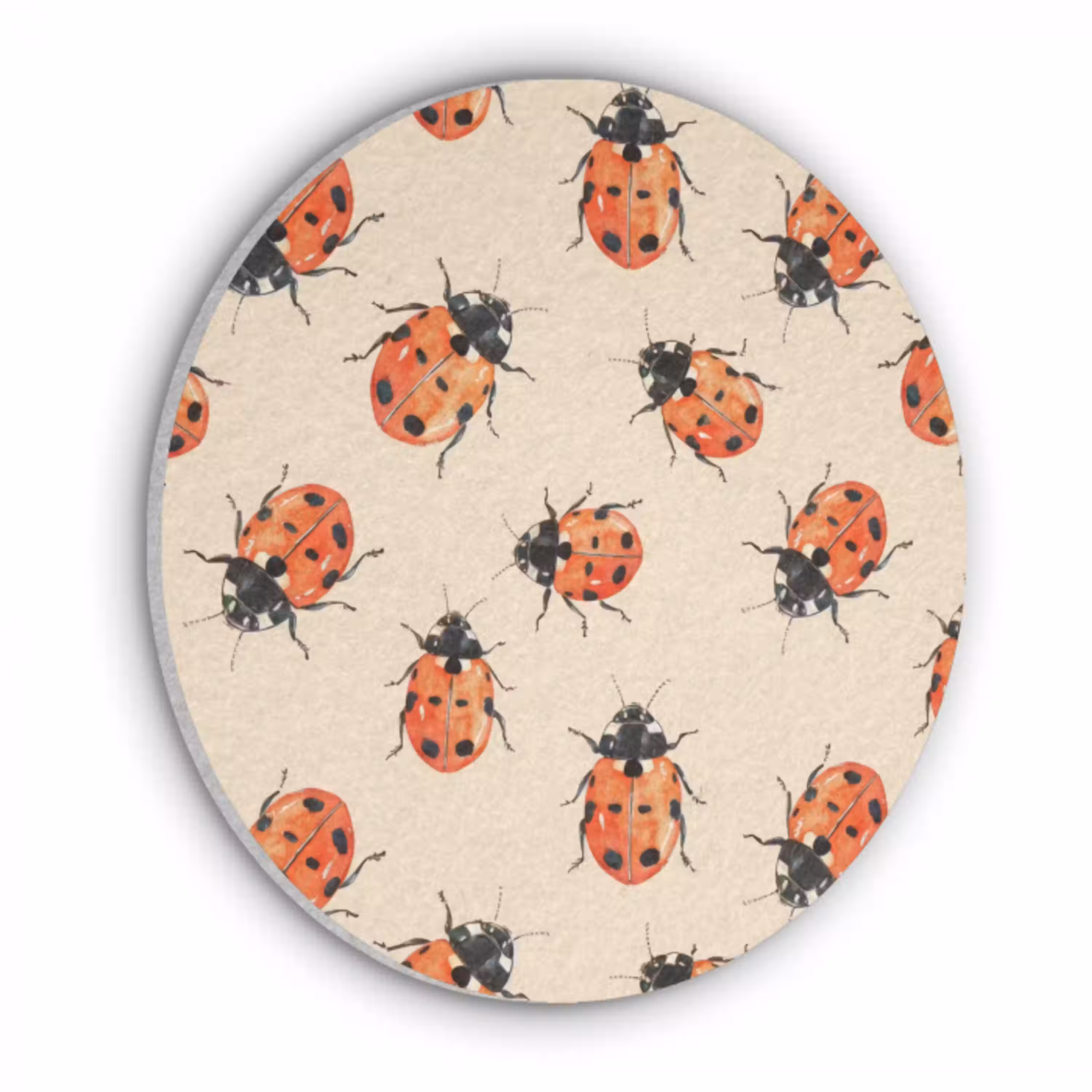 Lieveheersbeestjes - Patroon - Rood Akoestische PET Vilt - Rond klein 838 -3d
