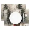 Winter - Bos - Rendier - Donker Placemat vinyl groot -zzsfeer2_Kitchenyeah-website