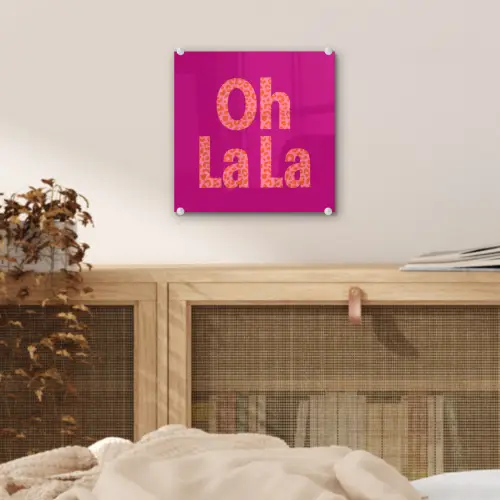 Oh la la - Luipaardprint - Roze plexiglas 5mm klein -sfeer4
