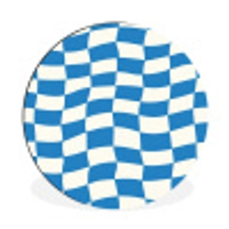 Golvend - Patroon - Blauw Wandcirkel aluminium klein 190 -3d