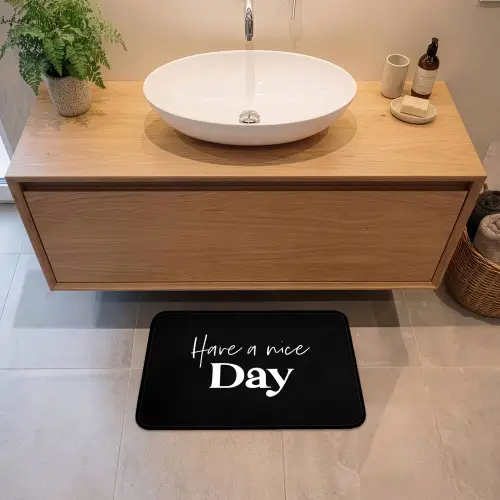 Have a nice day - Quotes - Zwart - Spreuken Badmat klein -sfeer1