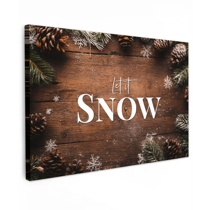 Sneeuw - Houtlook - Quote - Let it snow Tuinposter op houten frame 2 cm dik klein -3d