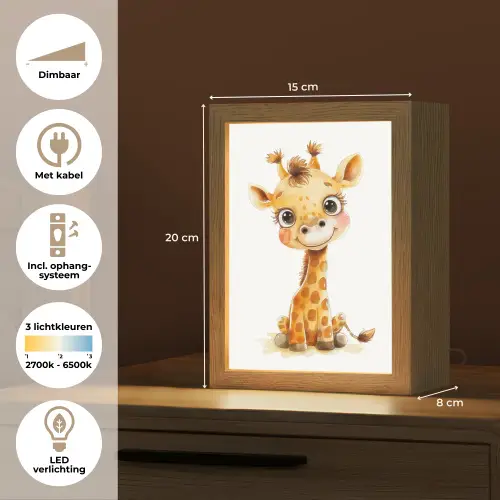 Giraf - Baby dier - Wilde dieren Light Box met kabel klein -USP_NL