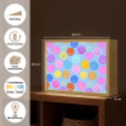 Smileys - Kleurrijk - Grappig Light Box met batterij (Wandlamp kind) middel -USP_websiteoverzichtDE