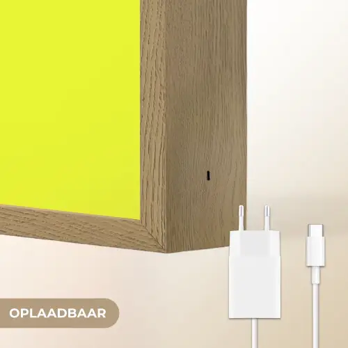 Beeld - Man - Bliksemschicht - Geel Light Box met batterij (Wandlamp) middel -USP_websiteoplaadbaarNL