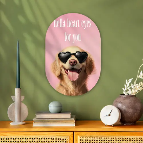 Zonnebril - Hartjes - Hond - Valentijn Wandcirkel Ovaal Forex klein -sfeer2