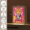 Tijger - Kimono - Planten - Roze Light Box met kabel (Tafellamp) klein -USP_NL