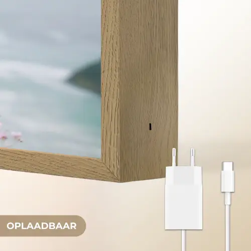 Klif - Bloemen - Zee - Roze Light Box met batterij (Wandlamp) middel -USP_websiteoplaadbaarNL