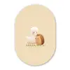 Alpaca - Egel - Bruin - Knuffelen Wandcirkel Ovaal Glas middel -3d