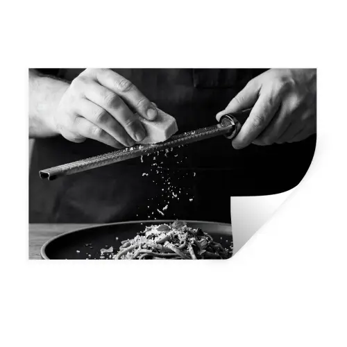 Kaas - Pasta - Rasp Muursticker klein -3d